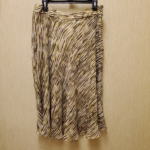 100% Silk Skirt Vintage 90's Midi Boho Striped/Zebra Size 12 - Like NEW! - Picture 13 of 15